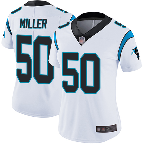 Carolina Panthers Limited White Women Christian Miller Road Jersey NFL Football #50 Vapor Untouchable->carolina panthers->NFL Jersey